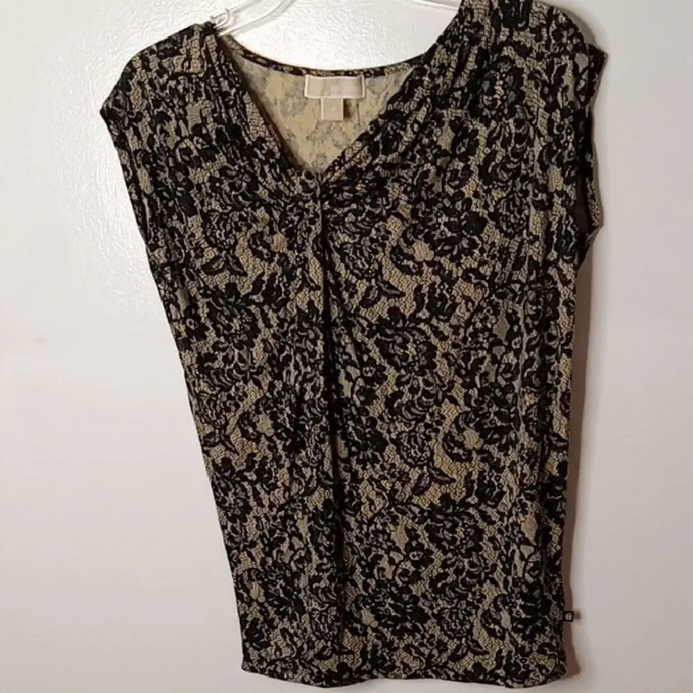 Michael Kors Women's Size XS Elegant Black Lace Top. Office. Evening out